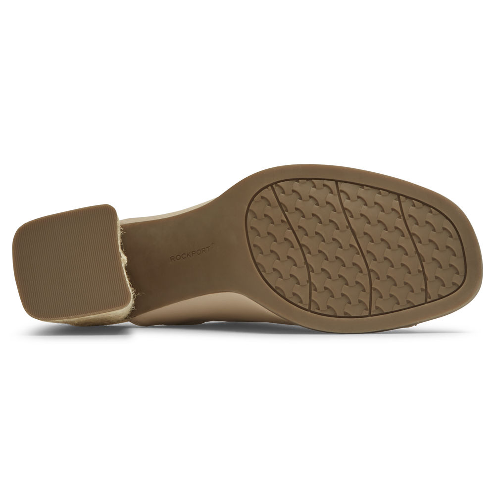 Rockport Singapore Womens Slides - Total Motion Amara Beige - JS0239148